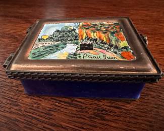 Kelvin Chan Enamel Bronze Hand-painted Trinket Box