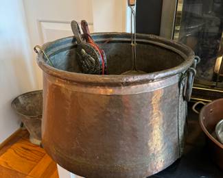 Large Vintage Copper Cauldron 