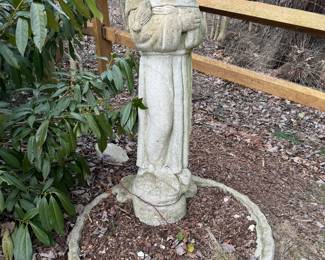 Large Concrete St. Francis Statue with Birdbath