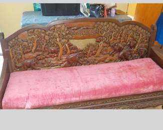 Hand Carved Settee/Couch w/Matching Love Seat