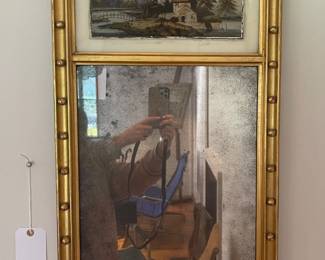 Gilt Trumeau Antiqued Mirror