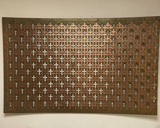 One of a Kind Metal Cross Panel