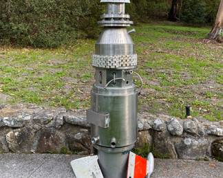 Metal Rocket Sculpture