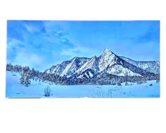 Signed "Flatirons" in Acrylic Frame 48" x 24"