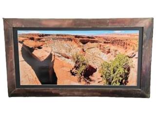 Stunning Dessert Canyon Framed Photograph in Iron Frame 40" x 22"