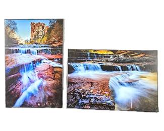 Set of Two Stream Photos 16 x 24 Each on MDF Backing