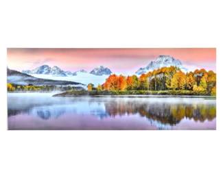 Signed "Alpenglow Extreme: Wyoming" In acrylic 60" x 24"