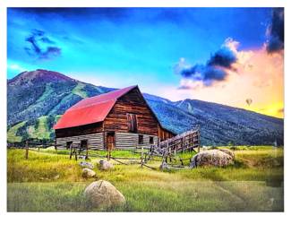 Signed R. Koepsell Fine Landscape Art Photography - "More Barn in Steamboat"- Acrylic Mounted- 48" x 35.5"