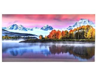 Randy Koepsell Landscape Art Photography- Acrylic Mounted Print- Mountain Reflections Alpenglow Wyoming- 46" x 24"