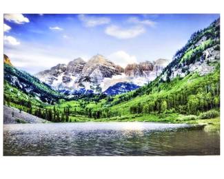 Signed "Maroon Bells: Aspen" Art Photography -Modern High-End Acrylic Mounted Print- 36" x 24"