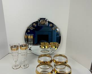Gold rimmed crystal glasses