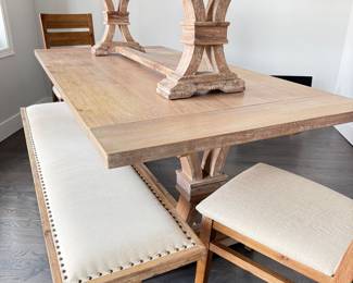 Archer Oak Wash dining room table. Still available on website