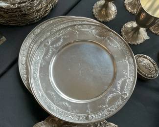 10 Gorham sterling silver plates