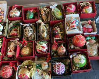 Beautiful selection of Waterford Christmas ornaments