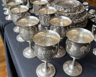 Eight Sterling silver Reed and Barton goblets