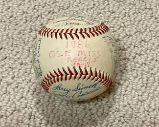 1986 Ole Miss rebels signed baseball