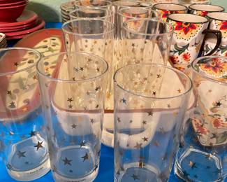 Gold star drinking glasses