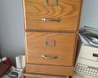 small wooden file cabinet