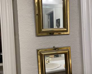 Small gold framed mirrors