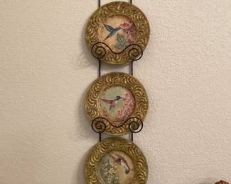 Bird plates and plate holder