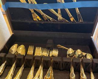 Silver plated cutlery set with case