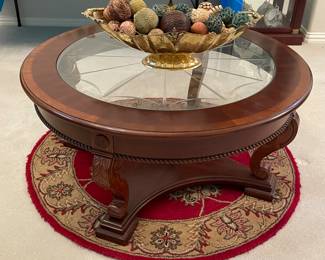 Wood and glass coffee table