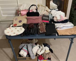 Purses, socks, under garments
