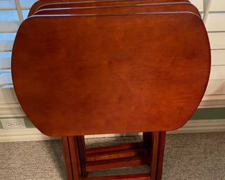 Cherry wood TV trays