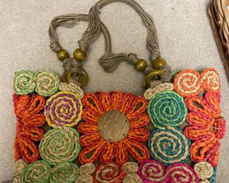Vintage straw purse