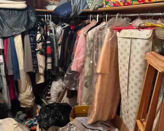 closets all over the house full of vintage clothes