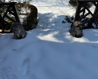 Awesome vintage large marble foo dogs