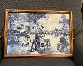 Dutch tile tray