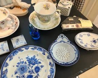 Blue and white