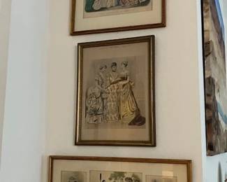 Godey's vintage fashion framed prints