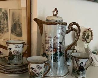 Antique Japanese chocolate set
