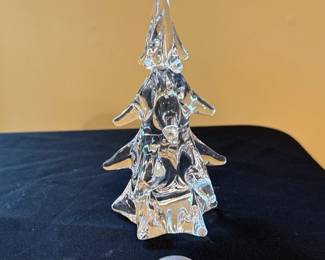 vintage clear blown glass christmas tree 