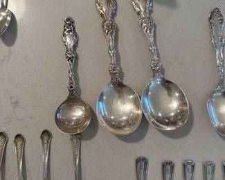 "Lily" pattern sterling silver spoons Whiting Manufacturing Co. 