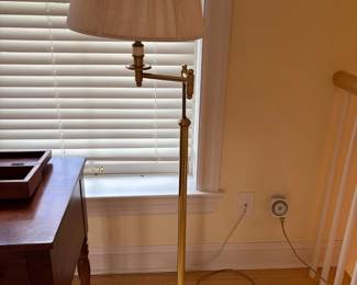 Brass Swing Arm Swivel Floor Lamp
