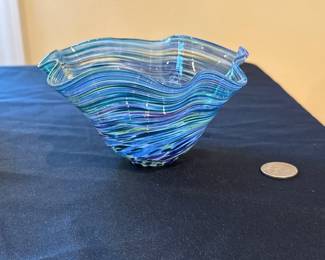 Glass Eye Studio Hand Blown Art Galss Vase/Bowl 