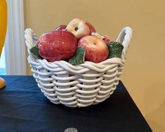 vintage ceramic fruit in bowl 