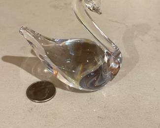Vintage Blown Glass Swan 