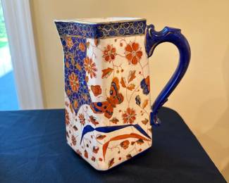 Ridgeway England Porcelain Old Derby Pattern Water Jug Pitcher 