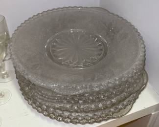 Duncan & Miller Sandwich Crystal Plates 