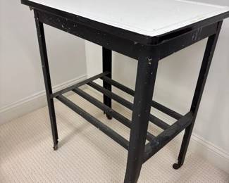 Antique Metal Bar Cart 