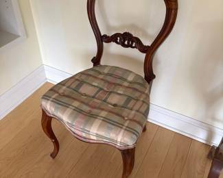 Antique Victorian Carved Mahogany Dining Chair 