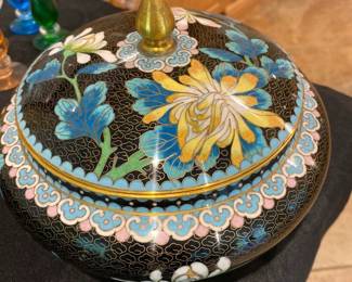 Chinese Cloisonne lidded bowl