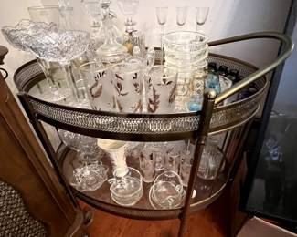 Bar cart with wheels