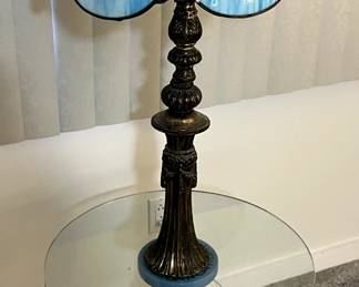 Table lamp table - vintage painted glass