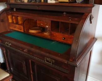 Detail inside of cylinder desk.