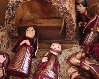 A Mexican Nativity Scene, in the Utility room.